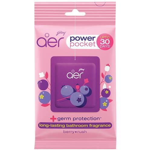 Godrej Aer Power Pocket Bathroom Fragrance - Berry Rush, 10g