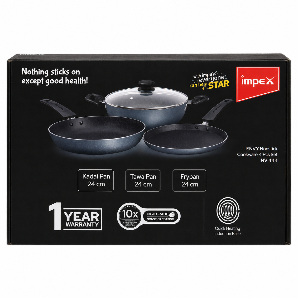Impex | NV 444 ENVY | Nonstick Cookware Set (4Pcs)