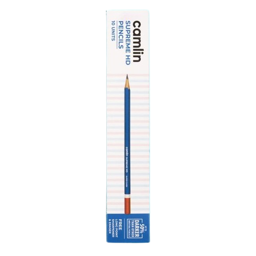 Camlin Supreme HD Pencils Box Pencils With Eraser & Long Point Sharpener (Set of 10)