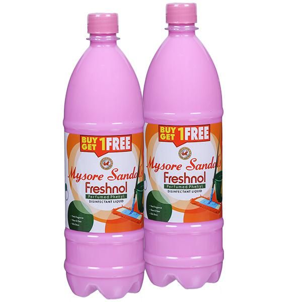 Mysore Sandal Perfumed Phenyl Bottle - Freshnol, 1L (Buy 1 Get 1 Free)