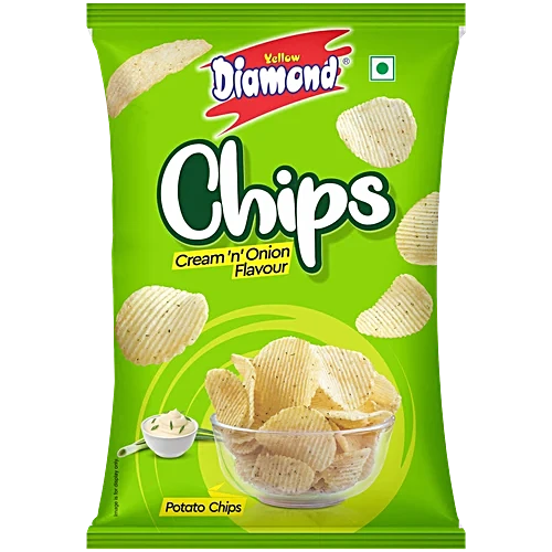 Yellow Diamond Potato Chips - Cream & Onion, 85g