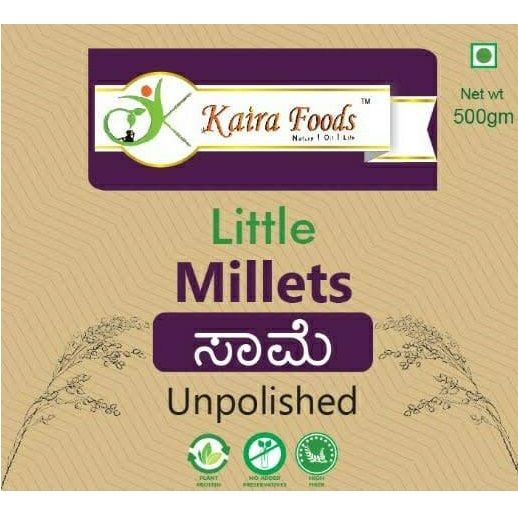 Kaira Foods Unpolished Millets - Little, 500g