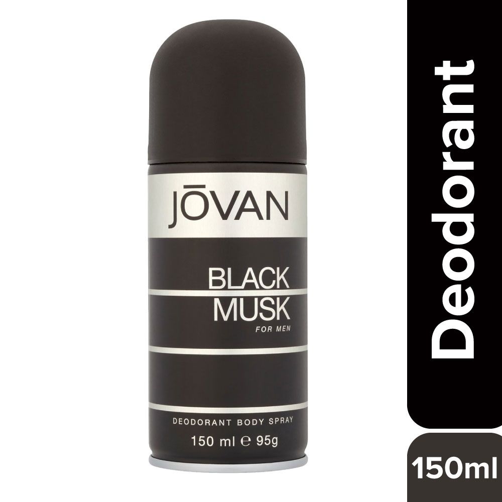 Jovan For Men Deodrant Body Spray - Black Musk, 150ml