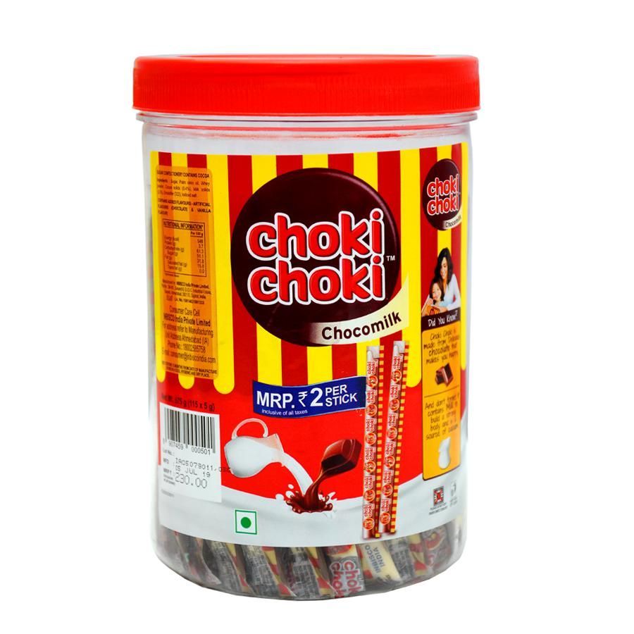 Choki Choki (Rs.2) Choco Milk Duo Chocolate Jar, 575g (5g x 115pcs)