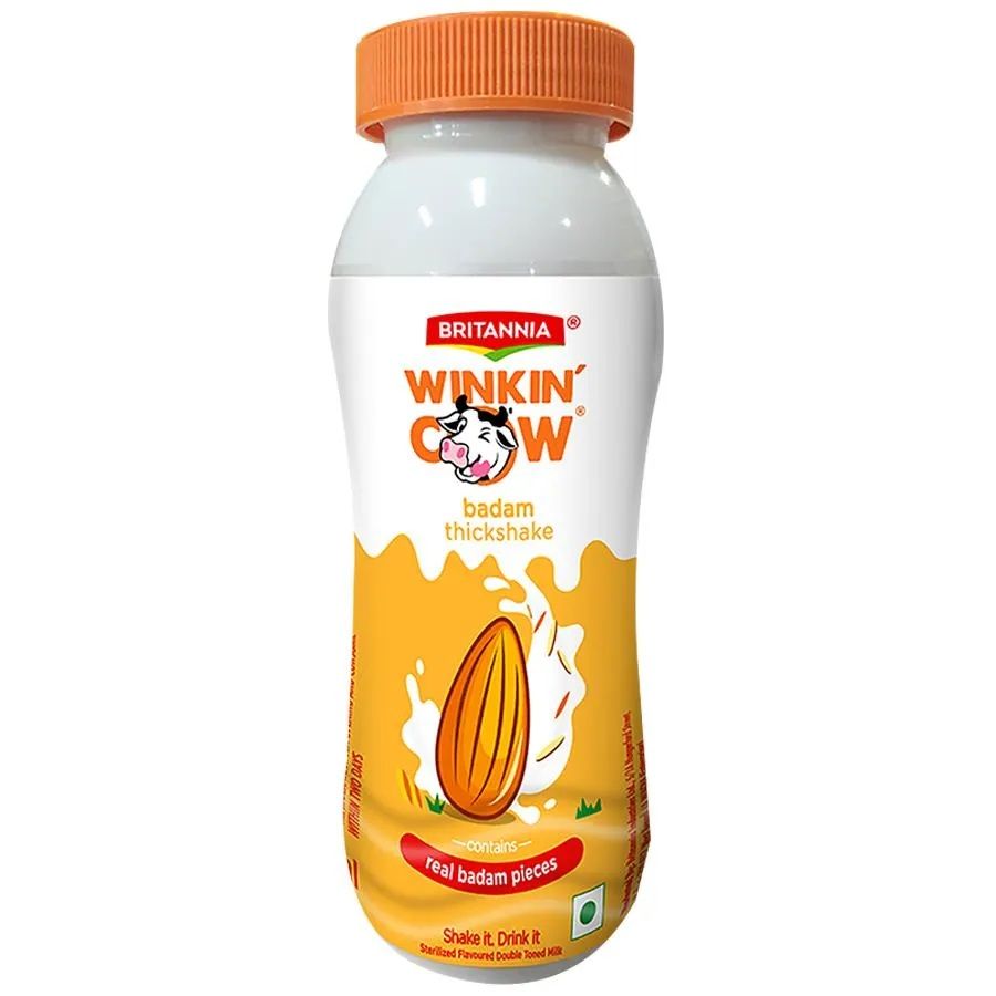 Britannia Winkin Cow Milk Shake Tetra Pack - Badam, 180ml