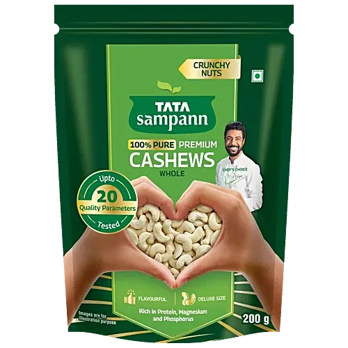 Tata Sampann 100% Pure Premium Cashew - Whole, 200g